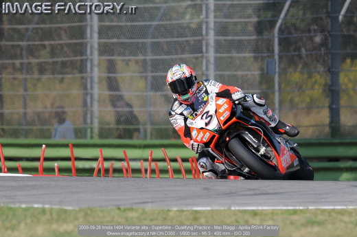 2009-09-26 Imola 1404 Variante alta - Superbike - Qualifyng Practice - Max Biaggi - Aprilia RSV4 Factory